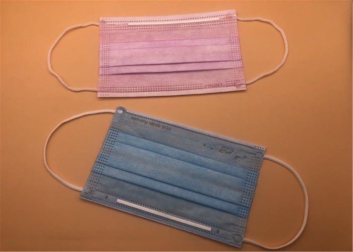 Spunlace / Spunbond Kravatlı 3Ply Beyaz Nefes Alabilir Tek Kullanımlık Maske