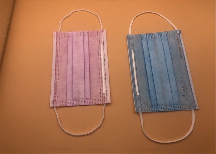 Spunlace / Spunbond Kravatlı 3Ply Beyaz Nefes Alabilir Tek Kullanımlık Maske