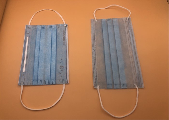 Spunlace / Spunbond Kravatlı 3Ply Beyaz Nefes Alabilir Tek Kullanımlık Maske