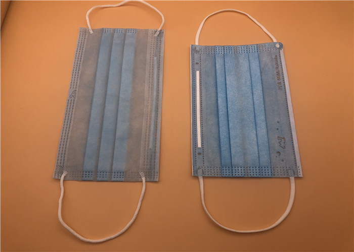 Spunlace / Spunbond Kravatlı 3Ply Beyaz Nefes Alabilir Tek Kullanımlık Maske