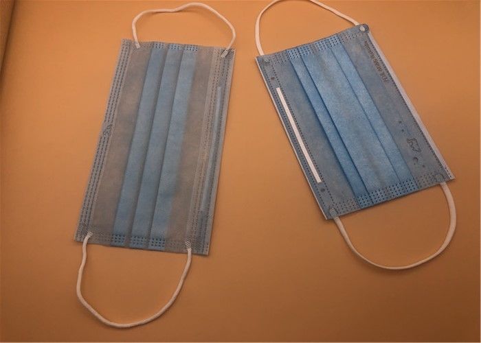Spunlace / Spunbond Kravatlı 3Ply Beyaz Nefes Alabilir Tek Kullanımlık Maske