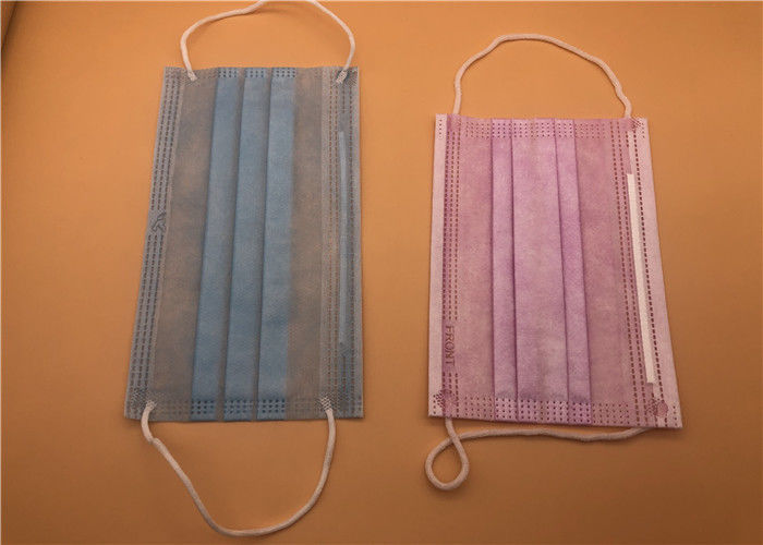 Spunlace / Spunbond Kravatlı 3Ply Beyaz Nefes Alabilir Tek Kullanımlık Maske