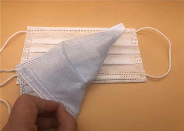 Sağlıklı Elastik Tek Kullanımlık Kulak Askısı Yüz Maskesi Kirlilik Karşıtı Mavi Beyaz Renk